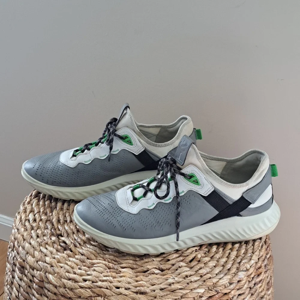 Ecco‎ Mens Athletic/Training/Walking Grey Leather Sneakers EU44/US10-10.5